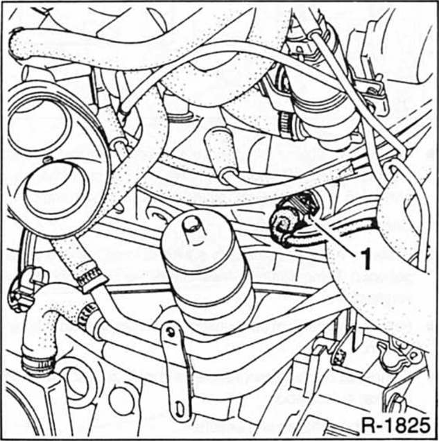 Renault Clio Reparaturanleitung. Kühlmittel-temperaturfühler prüfen/aus-und einbauen