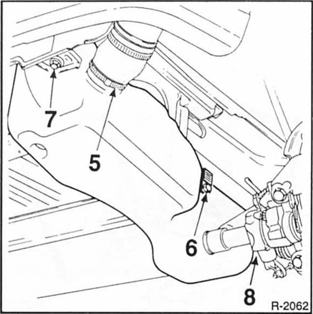 Renault Clio Reparaturanleitung. 6-Ventil-motor: zusatztank ausbauen