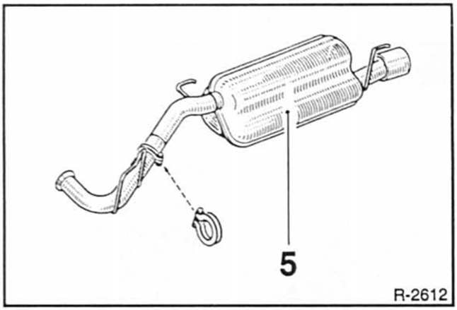 Renault Clio Reparaturanleitung. Nachschalldämpfer aus- und einbauen