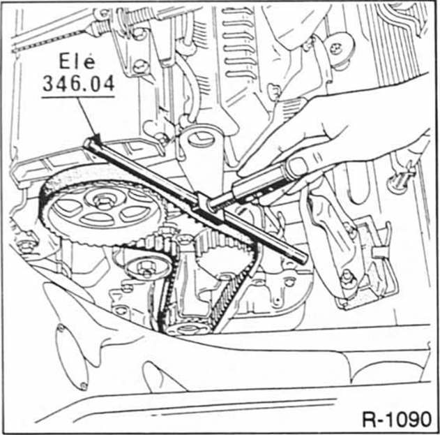 Renault Clio Reparaturanleitung. Zahnriemen spannen