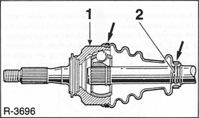 Renault Clio Reparaturanleitung. Gelenkwelle mit kugellager