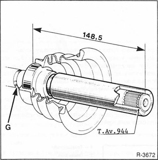 Renault Clio Reparaturanleitung. Gelenkwelle mit kugellager