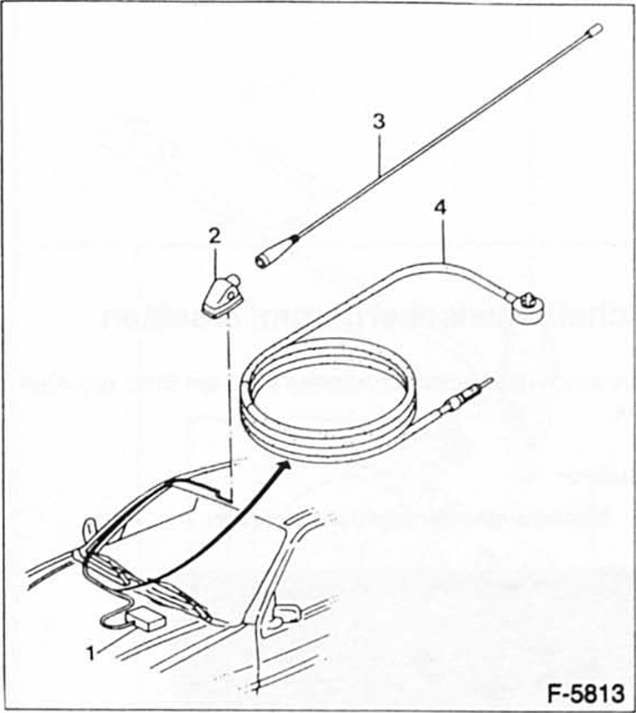 Renault Clio Reparaturanleitung. Verlegung antennenkabel