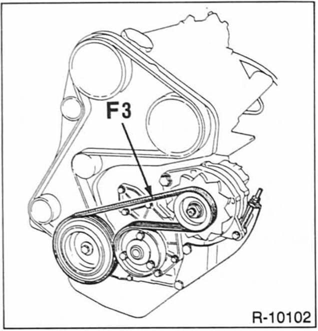 Renault Clio Reparaturanleitung. Spannung mit spezialwerkzeug prüfen