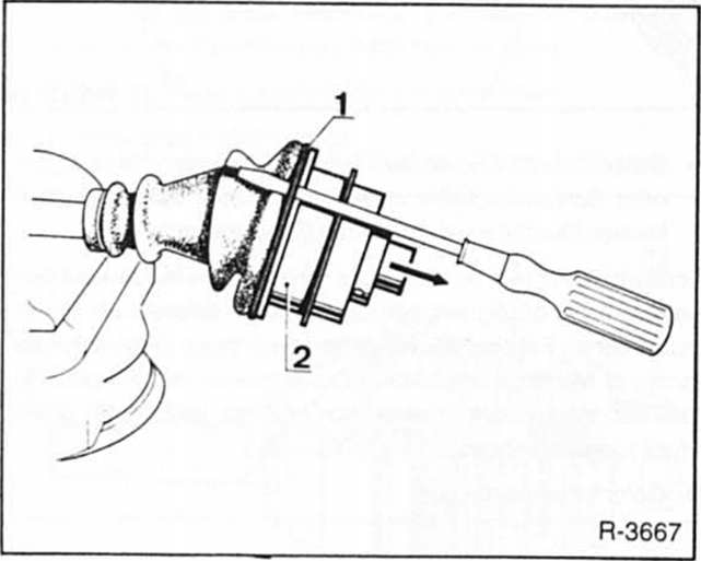 Renault Clio Reparaturanleitung. Gelenkwelle ohne kugellager