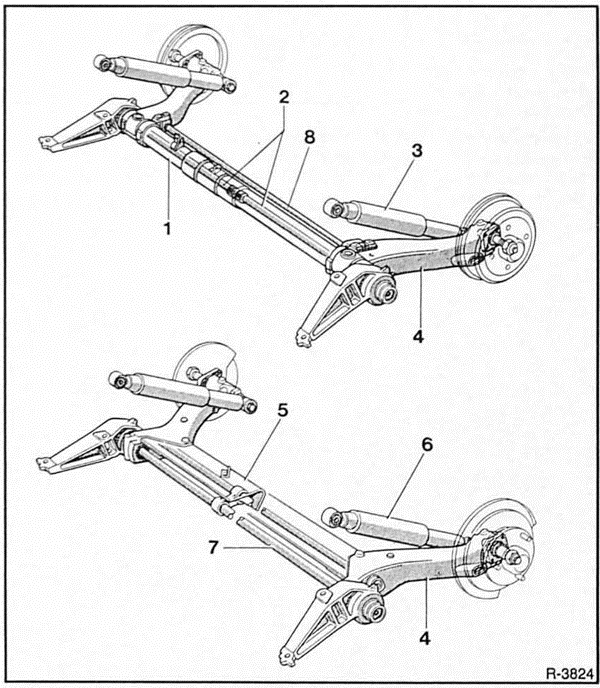 Renault Clio Reparaturanleitung. Die hinterachse